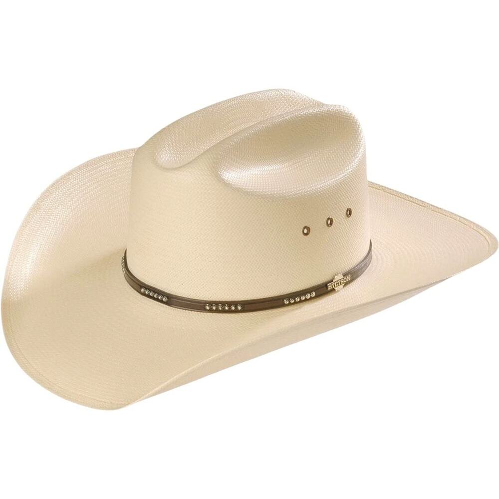 Stetson Llano 10X Straw Cowboy Hat Natural Size 7 1/4 New Damaged Crown